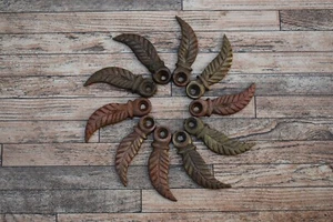 10Pcs Vtg Cast Brass Leaf Twist Turn Cabinet Cupboard Door Gate Stopper Latch - Picture 1 of 7