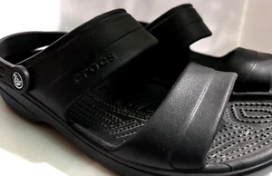 Men's Black Crocs Sandals Size 13 Lightweight Comfortable Cool Beach Vacation - Picture 1 of 13