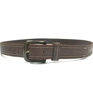 Levi's Belt Men's Brown 32 Leather Stitched Casual Dress Belt Gold Buckle Men - Picture 1 of 8