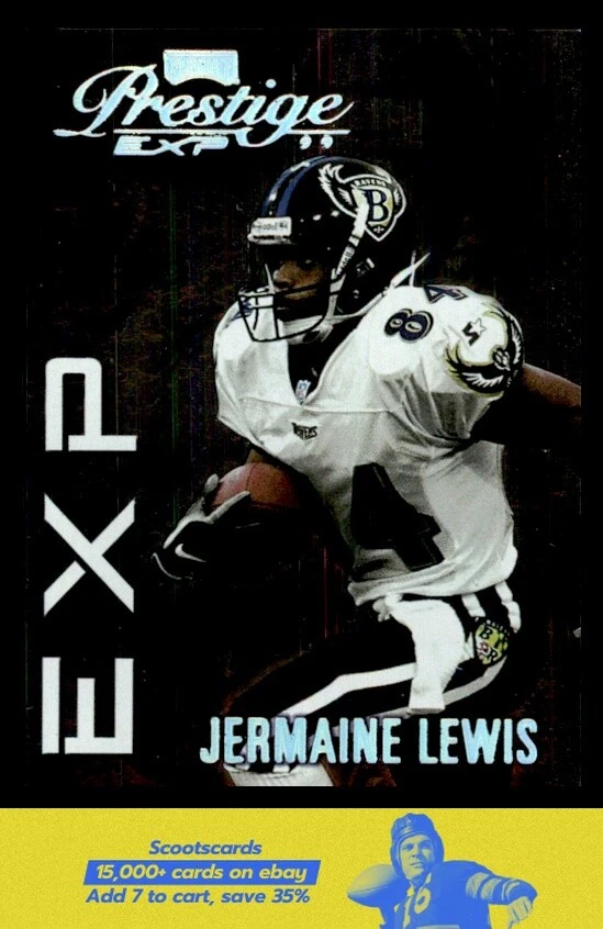 1999 Playoff Prestige EXP Jermaine Lewis Reflections Silver SN0649/3250 #EX190 - Image 1 of 2