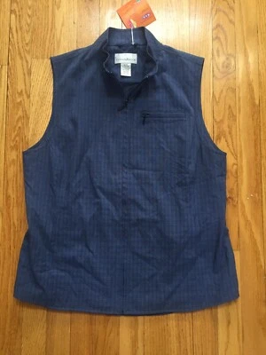 全新带标签 Cutter & Buck Blue Ocean Check 全拉链高尔夫防潮轻质背心 M — 第 1/4 张图片