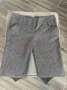 BCX Womens Flare Pants Gray/Brown Houndstooth Stretch Lined Pockets Size 9 - Picture 1 of 4