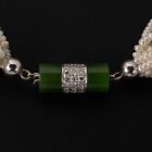 Perlenkette 585 Gold-Jade Diamant Schliee 13 Strnge Swasser Saatperlenkette