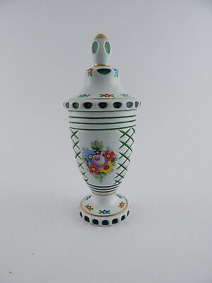 Antica Preziosa Urna Vaso Biedermeier Cristallo Boemo Incamiciato Bohemian Vase • 94€