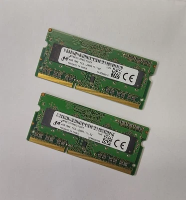 Micron Notebook RAM 2x 4GB = 8GB 1Rx8 PC3L-12800S So-Dimm DDR3L 1,35V Speicher - Bild 1 von 2