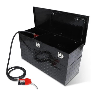 60-Gal Transfer Fuel Tank Tool box Gasoline Diesel 10GPM w/ Drive Side Pump - Image 1 of 4