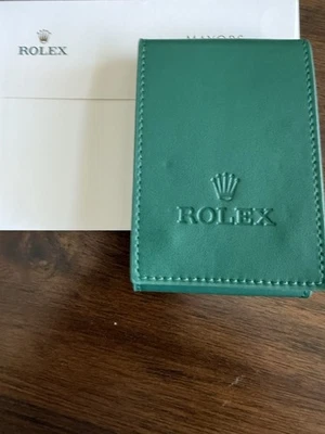 ROLEX Green Leather Watch Case Soft Travel Pouch Holder Protector  - Image 1 of 4