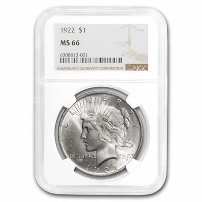 1922 Peace Dollar MS-66 NGC - Image 1 of 3