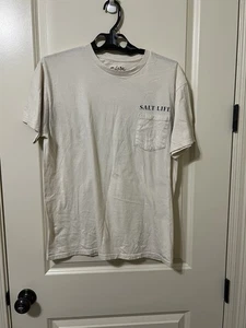 Salt Life Herren Elfenbein Grafik Tasche Angeln Kurzarm T-Shirt Größe Large - Bild 1 von 6