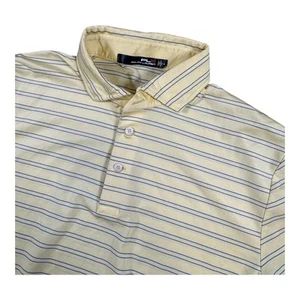 RLX Ralph Lauren Mens Medium Striped Golf Polo Shirt Short Sleeve Wicking - Picture 1 of 6