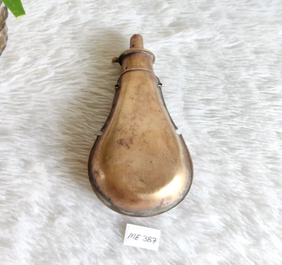 Старинная коллекционная латунная колба для пороха ручной работы бутылка для черного пороха ME387 - Изображение 1 из 4