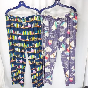 Brief Insanity Lounge Pants XXL Lof of 2 Books Book Nerd Bookshelves Reading - Picture 1 of 13