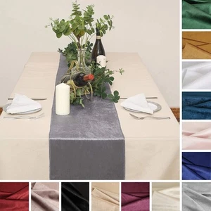 5 12x107" Premium Velvet Table Runners Wedding Linens  Decorations Catering - Picture 1 of 101