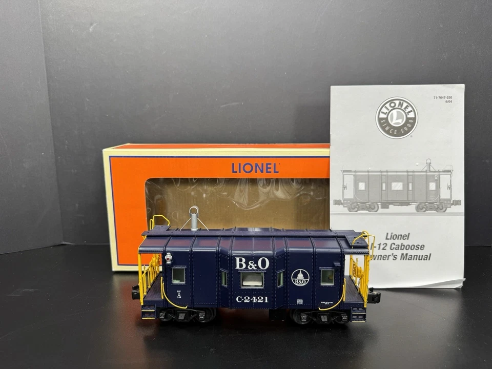 Lionel 6-17678 Baltimore & Ohio B&O I-12 blue smoking caboose #C-2421 EX - Image 1 of 4
