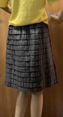 Piazza Sempione Skirt Women Charcoal Knee Length Elastic Waste Side Zip Sz 44 IT - Image 1 of 4