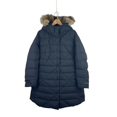 NWT Eddie Bauer Women's Sun Valley Down Parka Puffer 2X 650 Black $329 - Image 1 of 4
