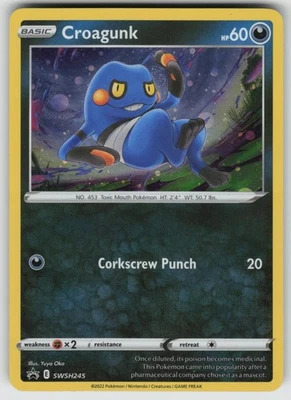 Croagunk (Cosmos Holo) Promo SWSH: Sword & Shield Promo Cards SWSH245 Pokemon - Image 1 of 2