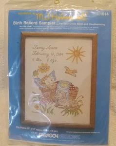Vintage Birth Record Sampler Nadelspitze Paragon Nadel Basteln - Bild 1 von 5