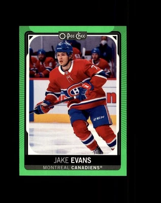#294 Jake Evans Montreal Canadiens 2021-22 O-Pee-Chee Neon Green Border /50 - Image 1 of 2