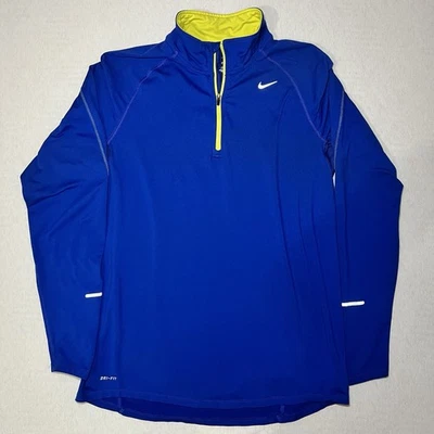 Nike Element Running Pullover Mens Medium Blue 1/4 Zip Performance Athleisure - Image 1 of 4
