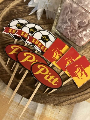 Toppers para cupcakes universitarios/escuelas/deportivos (1 docena) Foto 1 de 4