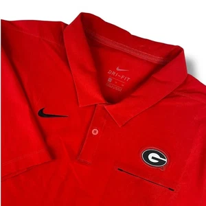 GEORGIA BULLDOGS x NIKE Mens On-Field Performance Polo Shirt XL Red Football UGA - Picture 1 of 13