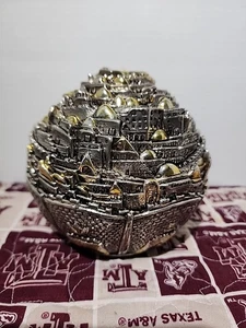 CIUDAD SANTA de Jerusalén plata de ley .925 escultura judaísmo Israel - Imagen 1 de 12