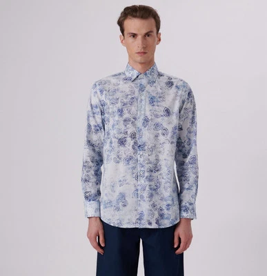 NWT Bugatchi New Size XL Axel Paisley Print Shirt Cotton - Image 1 of 4