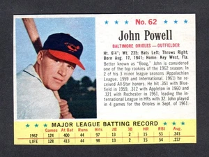 1963 POST CEREAL #62 John Boog Powell BALTIMORE ORIOLES EX-MINT A - Picture 1 of 2