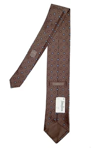 NEW Brioni Silk Tie! Pinkish Brown With Pink White & Blue Medallions Italy - Picture 1 of 1