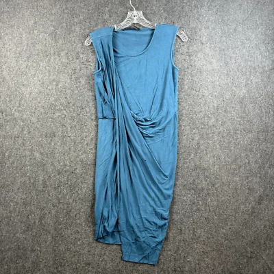 Vestido All Saints Amelia para mujer 4 azul sin mangas drapeado mini envoltura Foto 1 de 4