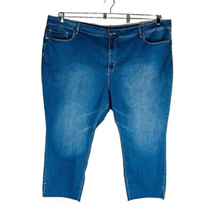 Nuevo Avenue Denim Mujer Talla 32 Plus Jeans Cortos Azul Denim Bolsillos Dobladillo Crudo Nuevo con Etiquetas - Imagen 1 de 11