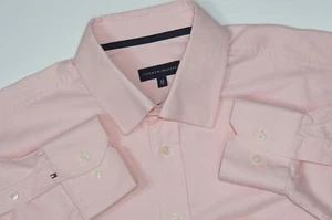 Hombres TOMMY HILFIGER JONATHAN 100% algodón manga larga camisa rosa talla 43... - Imagen 1 de 11