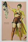 1941 W423a All American Girls Miss-Placed Confidence Clive Mutoscope Card Pinup
