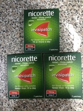 3 X Nicorette Invisipatch 15mg Step 2 Nicotine 7 Patches ( 21 Patches)