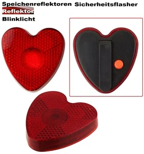1 x Kinder Reflektoren Hunde licht Blinker Sicherheit Blinkleuchte Herz rot - Bild 1 von 1
