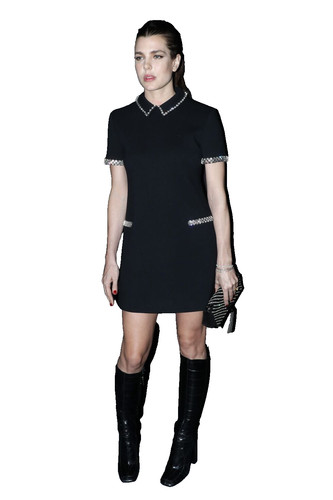 SAINT LAURENT (YSL) Mini abito stile anni '60 lana nera Saint Laurent con dettaglio cristallo 36FR