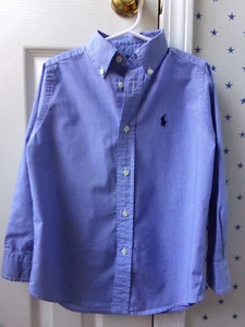 DIFETTI RALPH LAUREN BLU GINGHAM camicia abito a quadri 5 ragazzi POLO 100% cotone $55 - Foto 1 di 23