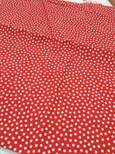 Red White Polka Dot Fabric 21" x 30" Snow Dot Cotton Quilt F43 - Picture 1 of 2