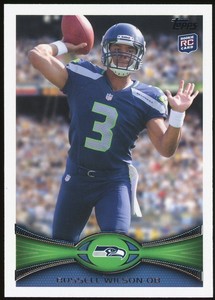 RUSSELL WILSON 2012 TOPPS #165 RC ROOKIE TOWEL DOWN THROWING BASE SEAHAWKS
