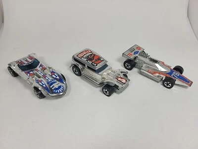 Lote de 3 piezas de pared negra súper cromados Hot Wheels vintage   Foto 1 de 4