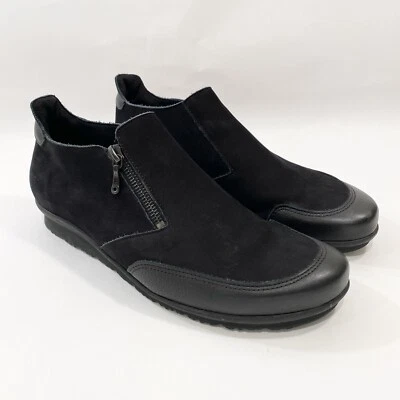 Arche LN France Comfort Loafer EU 40 / US 9 Black Nubuck Side Zip Minimalist - Image 1 of 4