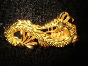 Doreen Ryan Vintage Oro Dragón Hebilla Cinturón - Imagen 1 de 17