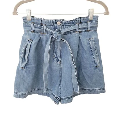 Pantalones cortos de mezclilla de tiro alto lavado Rails Belle Paperbag Sorrento para mujer talla S \ Foto 1 de 4