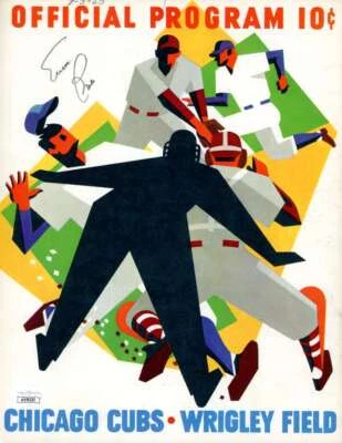Ernie Banks JSA Signed  1963 Chicago Cubs Program vs Mets Autograph - Image 1 of 2