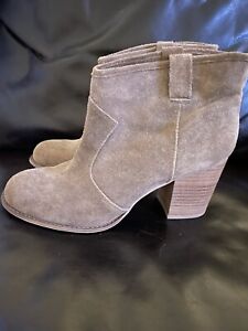 Splendid Women’s Lakota Western Ankle Suede Boots Booties Beige Size 10
