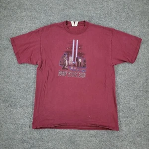 Vintage World Trade Center Hemd Männer XL Burgund Memorial 2002 New York Grafik - Bild 1 von 12