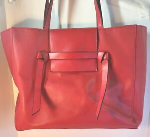 ELIZABETH ARDEN Purse Womens Tote Red Faux Leather Bag Purse with Handles