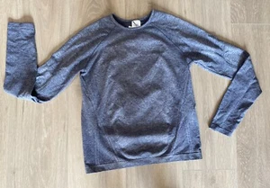 NWOT ATHLETA Girl Power Up Seamless Active Top Size 12/L Gray/Blue - Picture 1 of 12