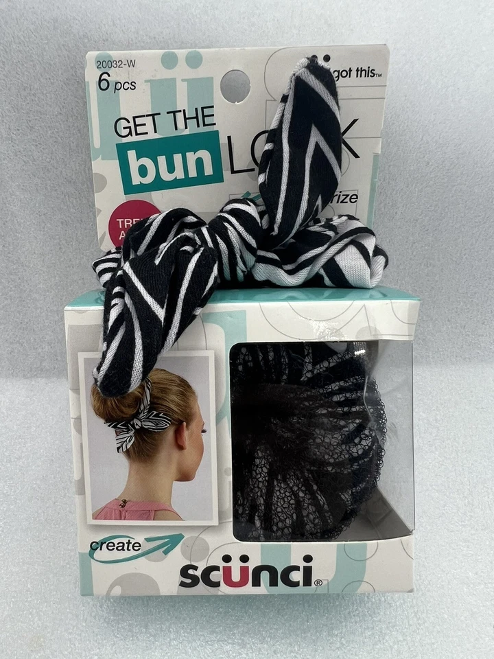 Scunci Bun Look 6 Pcs Hair Kit Bun Maker Bow-Tie Scrunchie - Image 1 of 1